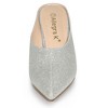 Allegra K Women's Glitter Pointed Toe Slip on Chunky Heels Slide Mules - 2 of 4