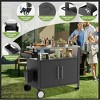 Rolling Outdoor Grill Cart with Storage, BBQ Prep Table with Wheels, Patio Kitchen Cart with Spice Rack & Hooks – Maison Boucle - 2 of 4