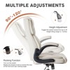 GlasFlength Seating Sets with Adjustable Armrest, Lumbar Support and Strong Metal Base, for home or office, Beige, 27.95"*27.95"*49.61" - 4 of 4