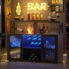 Aheaplus Bar Cabinet with Led Lights and Glass Holders, Bar Cabinet with Power Outlet - 4 of 4