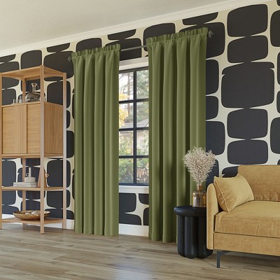 Sage Green 84" Blackout Rod Pocket Curtain Panel