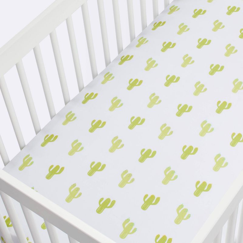 Fitted Crib Sheet Cactus - Cloud Island&#8482; - White, 4 of 7