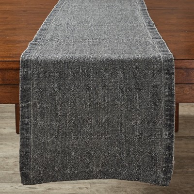 Split P Washed Linen Solid Table Runner - 60'' L - Slate