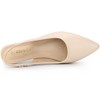 Allegra K Women's Faux Leather Pointed Toe Slip-On Slingback Flat Pumps - 4 of 4