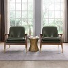 TiramisuBest [Set of 2] Mid-Century Faux Leather Accent Chairs with Cushioned Seat & Solid Wood Frame for Living or Office,Brown - 2 of 4