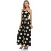 Women Strapless Maxi Boho Vintage Summer Beach Floral Print Hawaiian Party Long Dress - 3 of 4