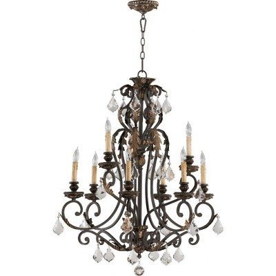 Quorum Lighting Rio Salado 9-Light Chandelier, Toasted Sienna/Mystic Silver, 32W x 38H, Incandescent, Damp Rated