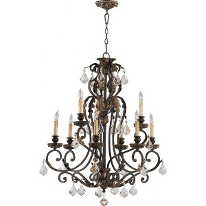 Quorum Lighting Rio Salado 9-Light Chandelier, Toasted Sienna/Mystic Silver, 32W x 38H, Incandescent, Damp Rated - 1 of 1