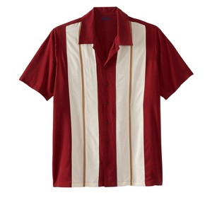 KingSize Men's Big & Tall Colorblock Camp Shirt - 1 of 4