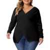 Agnes Orinda Women's Plus Size Knit Deep V Neck Wrap Curvy Pullover Sweaters - 2 of 4