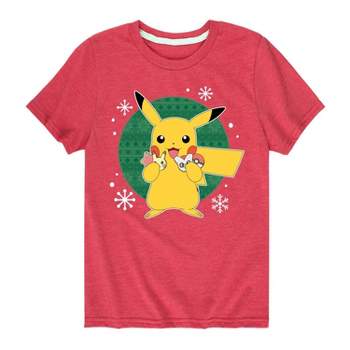 Boys' Pokemon Official Cookie Taster Short Sleeve Graphic T-Shirt - Heather Red