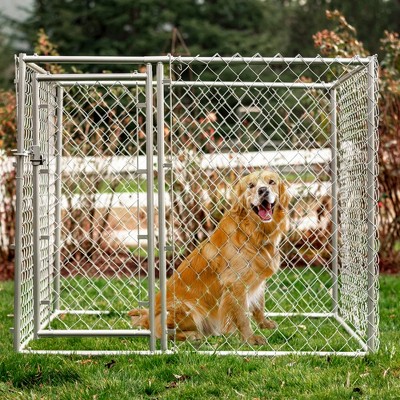 Lucky Dog Heavy Duty Galvanized Steel Chain Link Dog Kennel