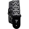 Perri's 2" Wide Black & White Tribal Design Jacquard Sewn on Nylon Webbing Backing & Leather Ends - image 3 of 4