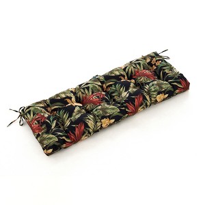 ARTPLAN Patio Bench Tufted Cushion with Tie,Outdoor Loveseat Cushion for Gliders,48x18 Inches,Floral - 1 of 4