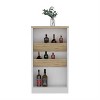 LunaLulinlk Kitchen Island 41" H, 2 Bottle Organizer and Shelf, White / Macadamia - 2 of 4