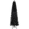 Coucheta 6ft Pre-Lit Black Pencil Christmas Tree, 250 Color Changing LEDs, Hinged Slim Design with 571 Tips & Stand, for Holiday Decor - 3 of 4