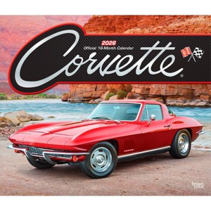 BrownTrout Corvette 2026 14"x24" Hanging Deluxe Wall Calendar Plastic-Free - 1 of 4