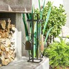 Resenkos 5 Piece Metal Fireplace Tools Set with Brush Broom, Poker, Shovel, Tongs, and Stand for Indoor or Outdoor, Black - 3 of 4