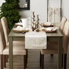 Design Imports  Velvet Table Runner, Cream, 14X108" - 3 of 4