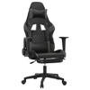 vidaXL Gaming Chair with Footrest Black and Gray Faux Leather - image 2 of 4