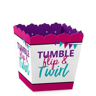 Big Dot of Happiness Tumble, Flip & Twirl - Gymnastics - Party Mini Favor Boxes - Birthday Party or Gymnast Party Treat Candy Boxes - Set of 12