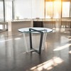 HomeRoots 48" Clear And Black Glass And Iron Sled Base Round Top Dining Table - 2 of 4