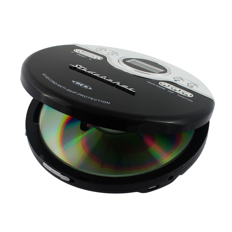 Studebaker Personal CD Player with FM Radio, 60 Second ASP and Earbuds (SB3703) - Black, 4 of 6