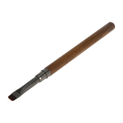 Unique Bargains Small Square Circle Nail Painting Brushes for Polish Painting Home DIY Brown