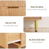 Drawer Dresser, Modern Natural Fluted Dresser for Bedroom, Wood Chest of Drawers Nightstand with Metal Handles & Legs - 4 of 4
