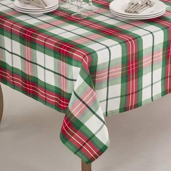 Saro Lifestyle Plaid Design Holiday Tablecloth