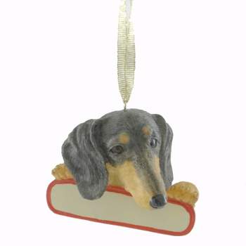 Personalized Ornaments 2.0 Inch Black Dachshund Christmas Doy Puppy Tree Ornaments