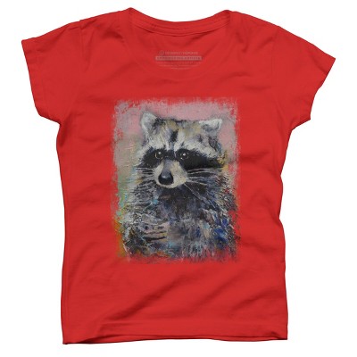 Girl's Design By Humans RACCOON By creese T-Shirt