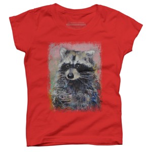 Girl's Design By Humans RACCOON By creese T-Shirt - 1 of 2