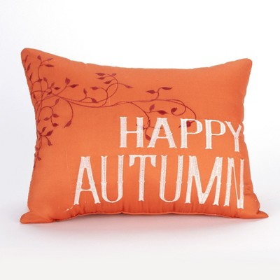 Lakeside Happy Autumn Bouquet Accent Pillow with Floral and Branch Complements