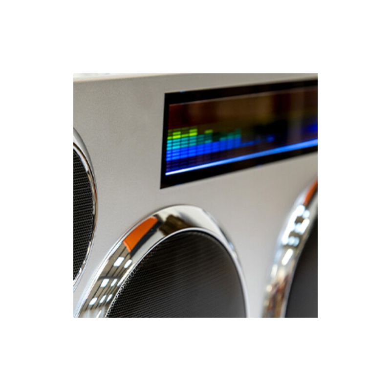 GPO Retro GPOMANSL Manhattan Boombox Stereo Bluetooth Speaker - Silver, 3 of 7