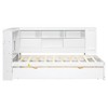 PAGED Twin Size Daybed Modern Wooden Bed Frame with Trundle, Shelves, Cork Board, Blackboard and Ports for Bedroom - 4 of 4
