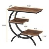Syemin End Tables C-Shaped End Table, 3-Tier Industrial Side Table with Storage Shelves, Small Snack Table for Couch, Brown, 23.62"*11.81"*25.59" - 3 of 4
