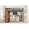Sapphtopaz Metal High Loft Bed with Wardrobe, Desk, Safety Guardrail & Storage Shelves, Versatile Gaming Loft for Kids, Teens & Gamers, Space-Saving - 4 of 4