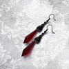 Punk Crystal Bat Earrings for Women - Red and Black Gem Dangle Earrings, Gothic Halloween Jewelry - 4 of 4