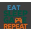 "Eat, Sleep, Game, Repeat" Adult Crew Neck Short Sleeve Tee - 2 of 2