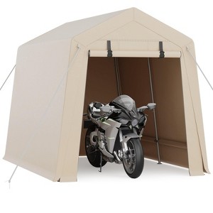 Storage Shed, Portable Garage 7'x10' Outdoor - Waterproof UV-Resistant with 2 Roll-Up Zipper Doors, Anti-Snow Shelter - 1 of 4