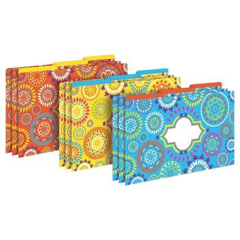Barker Creek Moroccan Legal-Size File Folders, 9.5" x 14.8", 9ct - Vibrant, Reversible, Decorative Cardstock Paper Folders