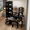 CAVINAS Vanity Desk with Mirror Vanity with Full Body Mirror Cabinet, Built-in Socket for Apartment, Bedroom - 4 of 4