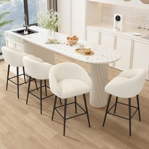Dyonery Counter Height Bar Stools, 27.9" Seat Height Tufted Swivel Bar Stools with Back, Modern Farmhouse Kitchen Counter Stools - 1 of 4