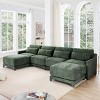 Modular Sectional Sofa, 4-Seater Chenille Fabric Couch with Ottoman, High-Resilience Foam and Wood Frame – Cuddlewood - 3 of 4