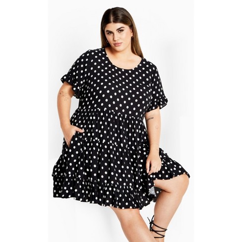 City Chic | Women's Plus Size Nikki Print Dress - Black - 14w : Target