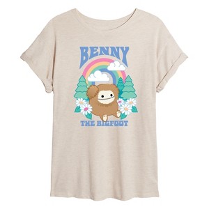 Women's - Squishmallows - Benny The Bigfoot Oversized Graphic T-Shirt - 1 of 4