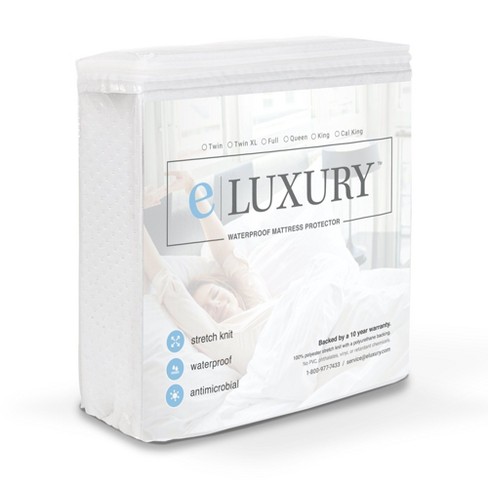 Eluxury Dimple Knit Waterproof Mattress Protector With Fitted Skirt ...