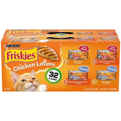 Purina Friskies Prime Filets & Shreds Chicken Lovers Wet Cat Food - 5.5oz/32ct Variety Pack