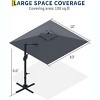 10FT Square Cantilever Patio Umbrella, 360° Rotating Sun Shade with Locking Handle, Heavy-Duty Aluminum Frame for Deck & Balcony - 2 of 4